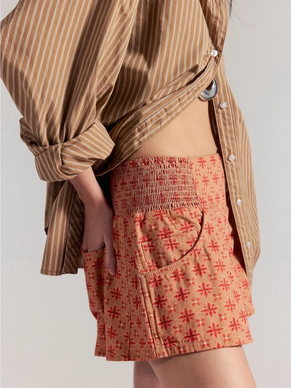 Free People Luna Printed Pull on shorts
